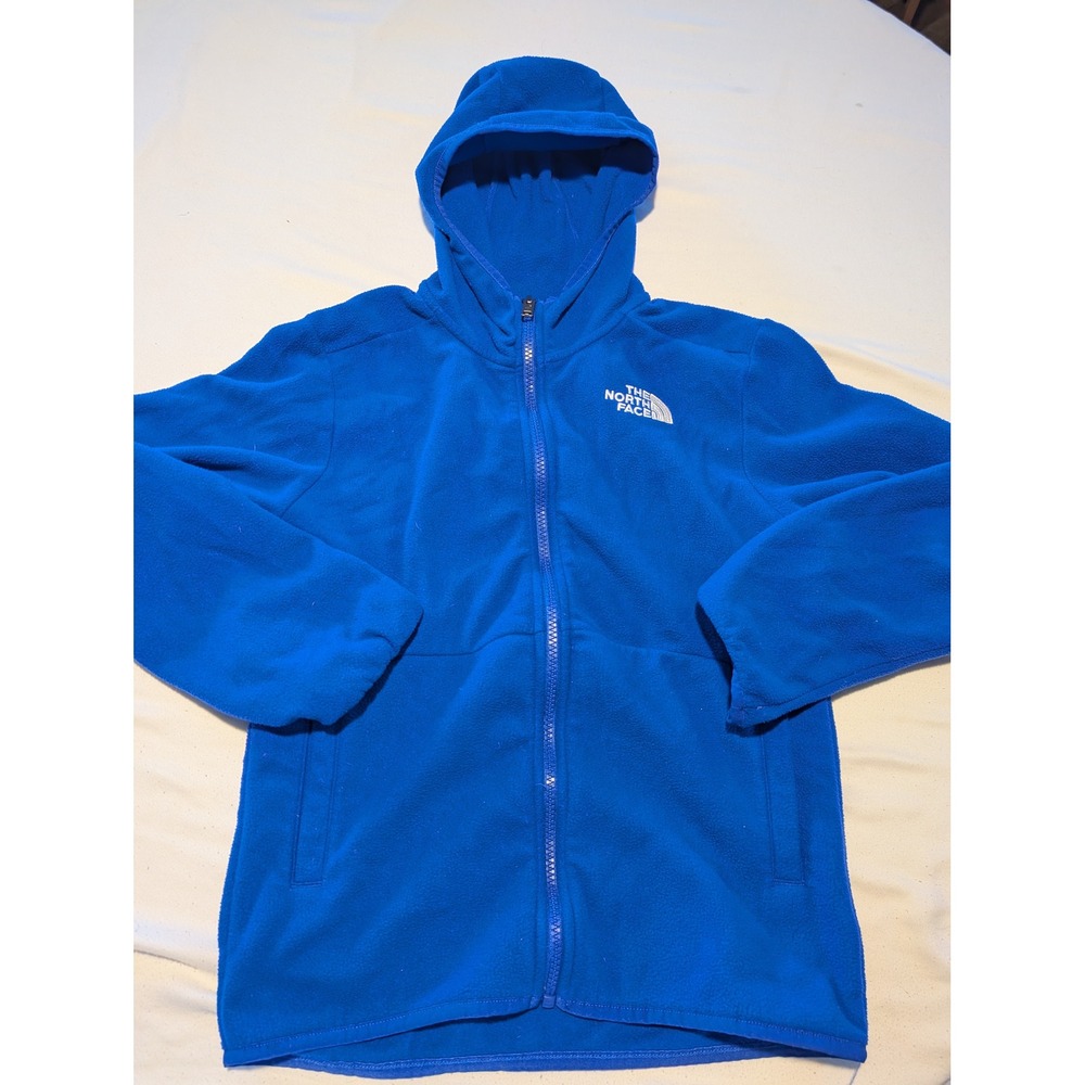 The North Face Girls Royal Blue Fleece Full Zip Hoodie‎ Jacket Size M 10/12